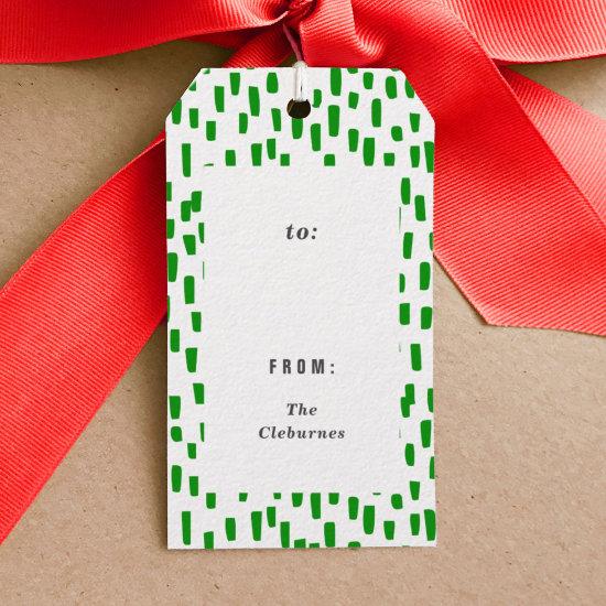 Bright Green Dashing Gift Tags