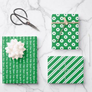 Bright Green & White Coordinated Christmas  Sheets