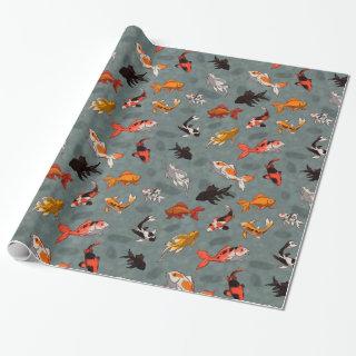 Bright Koi Fish Pond Pattern