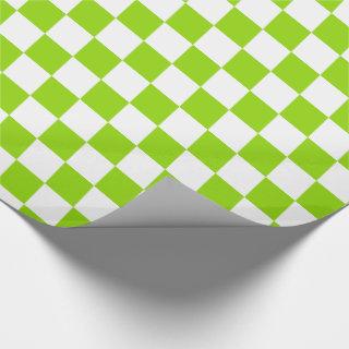 Bright Lime Green and White Checkerboard Tile