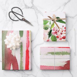Bright Multi Watercolor Splash Christmas   Sheets
