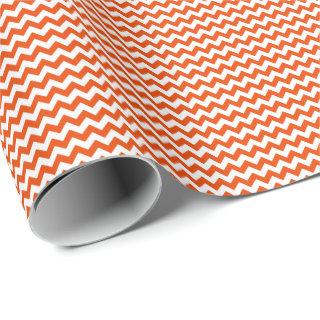 Bright Orange and White Small Chevron