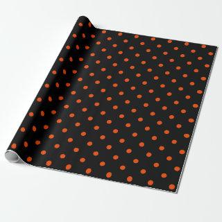 Bright Orange Polka Dot on Black Large Space