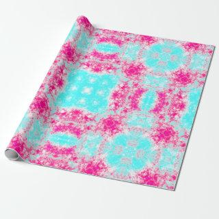 Bright Pink and Aqua Blue Art Tile Design