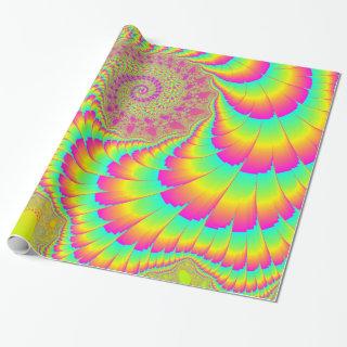 Bright Psychedelic Infinite Spiral Fractal Art