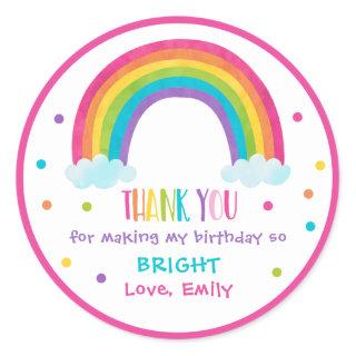 Bright Rainbow Birthday Party Gift Favor Classic Round Sticker