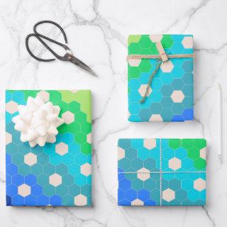 Bright Rainbow Geometric Hexagon Flower Pattern  Sheets