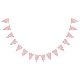Bright red and pink floral  featurin bunting flags