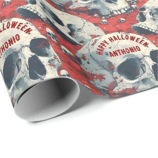 Bright Red Black Grey Skulls Gothic