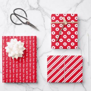 Bright Red & White Coordinated Christmas  Sheets