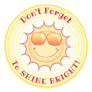 Bright Smiling Sunshine Classic Round Sticker