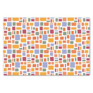 Bright Tropical Colors Wonky Squares & Rectangles Tissue Paper