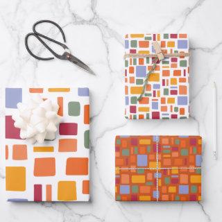 Bright Tropical Colors Wonky Squares & Rectangles  Sheets