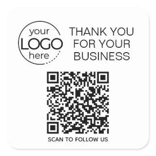 Bright White QR Code Smart Contact Square Sticker