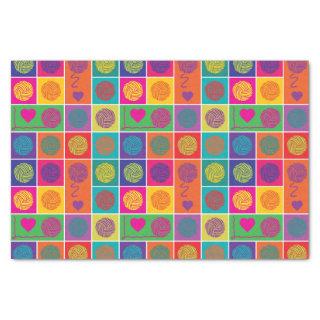 Bright Yarn, Yarn, Yarn Block Patterned Tissue Paper