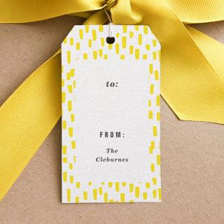 Bright Yellow Dashing Gift Tags