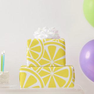 Bright Yellow Lemon Slices Modern Pattern