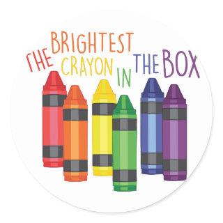 Brightest Crayon Classic Round Sticker