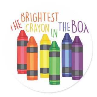 Brightest Crayon Classic Round Sticker