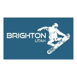 Brighton Resort Utah Snowboarder Rectangular Sticker
