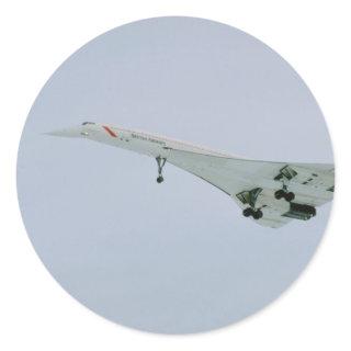 British Airways Concorde on final descent, Ottawa, Classic Round Sticker