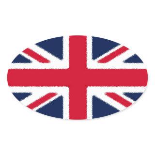 British Flag Oval Sticker