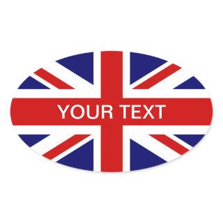 British flag oval sticker | Union Jack design