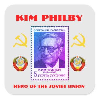 British Spy Kim Philby, Hero of the Soviet Union Square Sticker