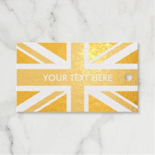 British Union Jack flag custom gold foil gift tags