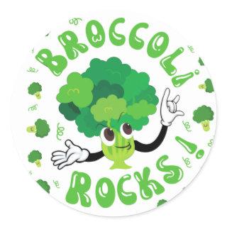 Broccoli Rocks - Funny Vegetable Tote Bag Keychain Classic Round Sticker