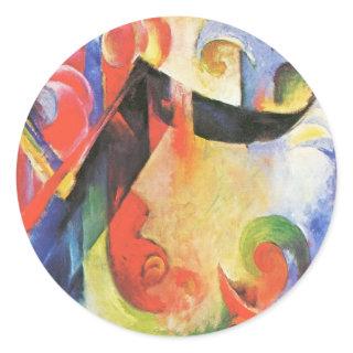 Broken Forms by Franz Marc, Vintage Abstract Art Classic Round Sticker