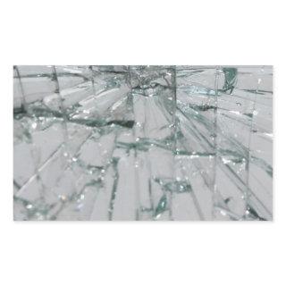 Broken Glass-Look Rectangular Sticker