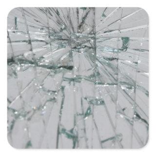 Broken Glass-Look Square Sticker