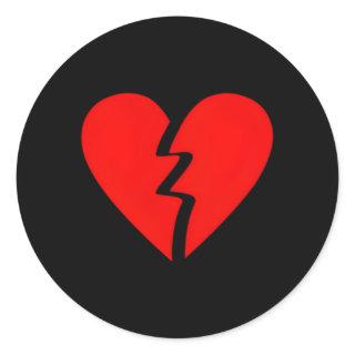 Broken He Anti Sad Breakup Divorce Hebroken Classic Round Sticker
