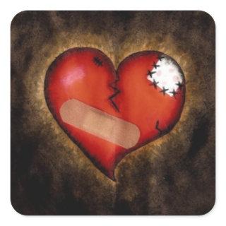 Broken Heart/Mending Heart-square sticker