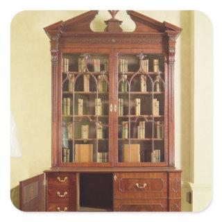 Broken pedimented bureau bookcase square sticker