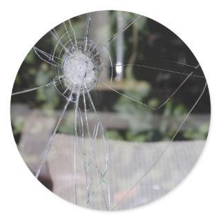 Broken show-window classic round sticker