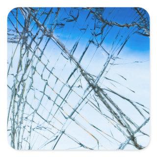 Broken window square sticker