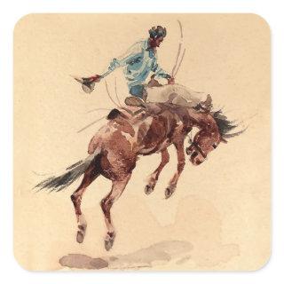 Bronc Rider 2 by Edward Borein Square Sticker