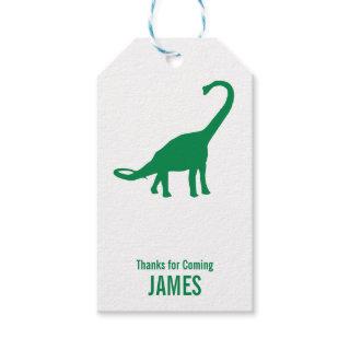 Brontosaurus Dinosaur Silhouette Birthday Gift Tag