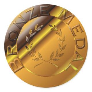 Bronze Medal Classic Round Sticker