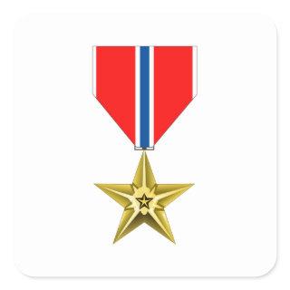 BRONZE STAR MEDAL SQUARE STICKER
