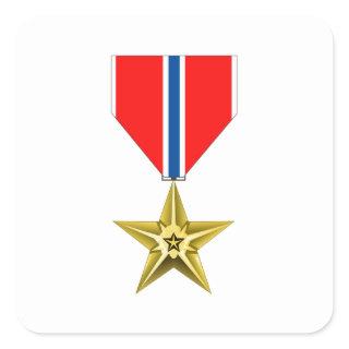 BRONZE STAR MEDAL SQUARE STICKER