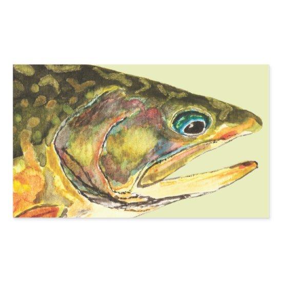 Brook Trout Fisherman Rectangular Sticker