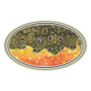 Brook Trout Fly Fishing Oval Sticker