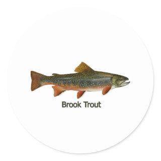 Brook Trout (titled) Classic Round Sticker