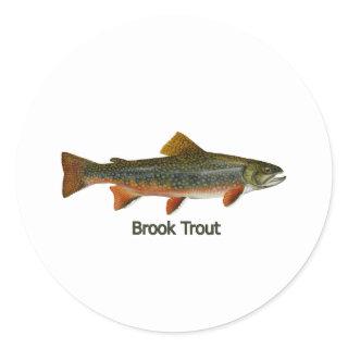 Brook Trout (titled) Classic Round Sticker