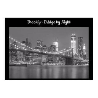 Brooklyn Bridge by Night Poster