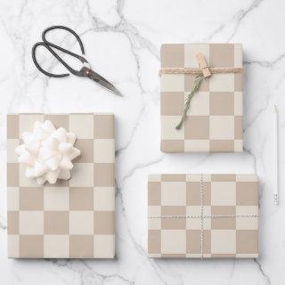 Brown and Beige Checkerboard  Sheets