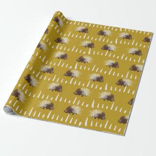Brown and Mustard Porcupine Patterned